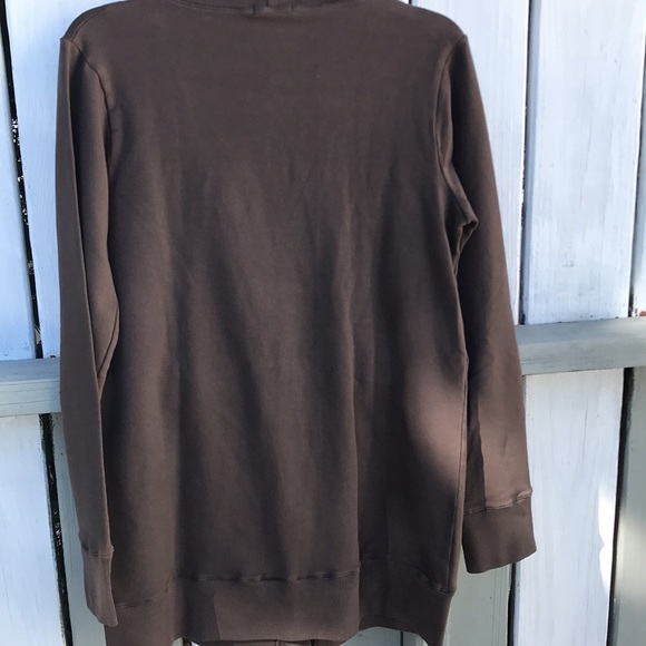 Allen Allen Vee Chocolate Brown Cardigan NWT - Picture 5 of 6